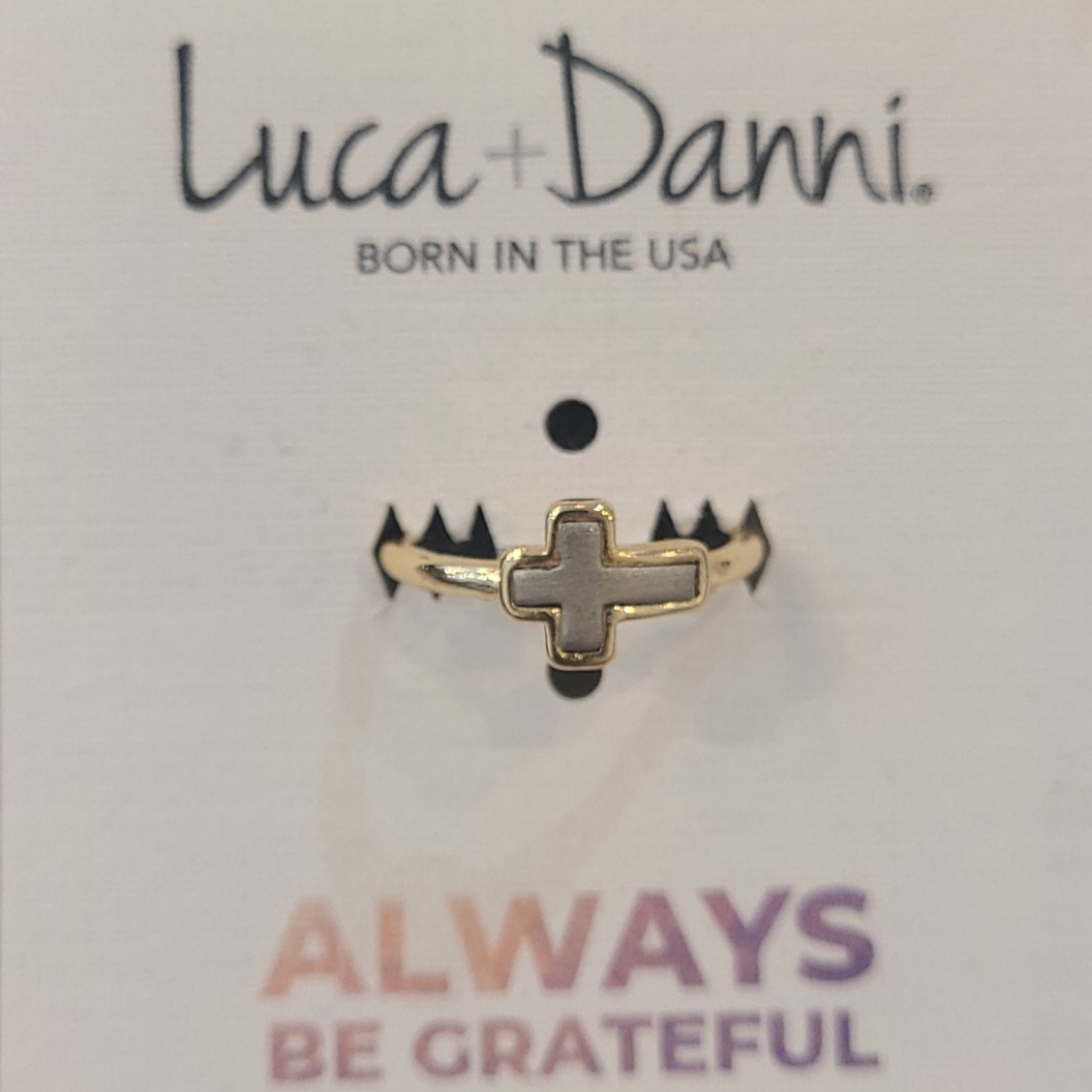Gold and Silver Cross Ring
